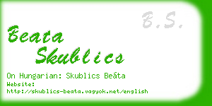 beata skublics business card